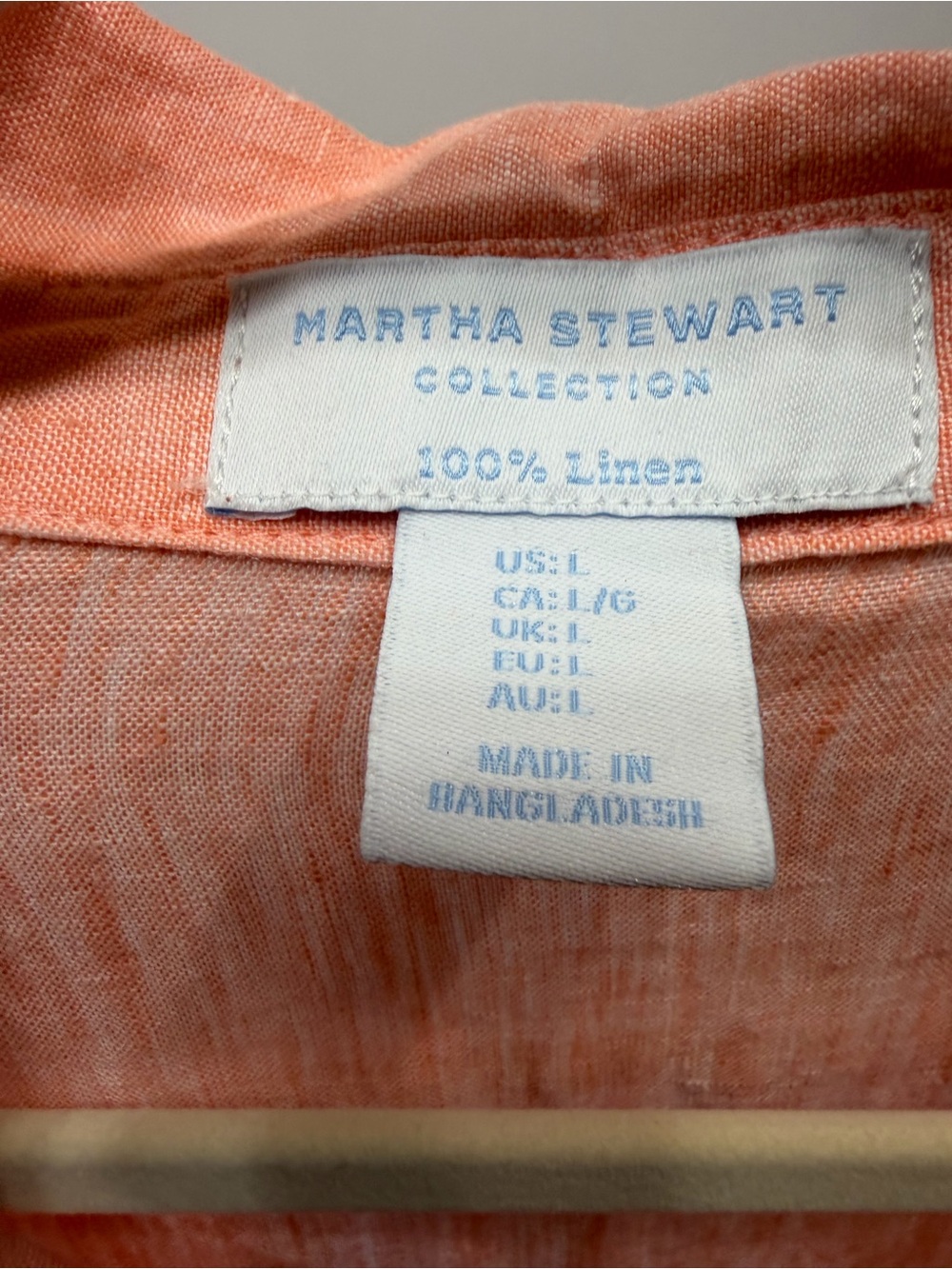 Martha Stewart Coral Peach Button-Down Shirt Size L - Picture 10 of 12